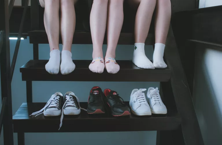 feet with socks on